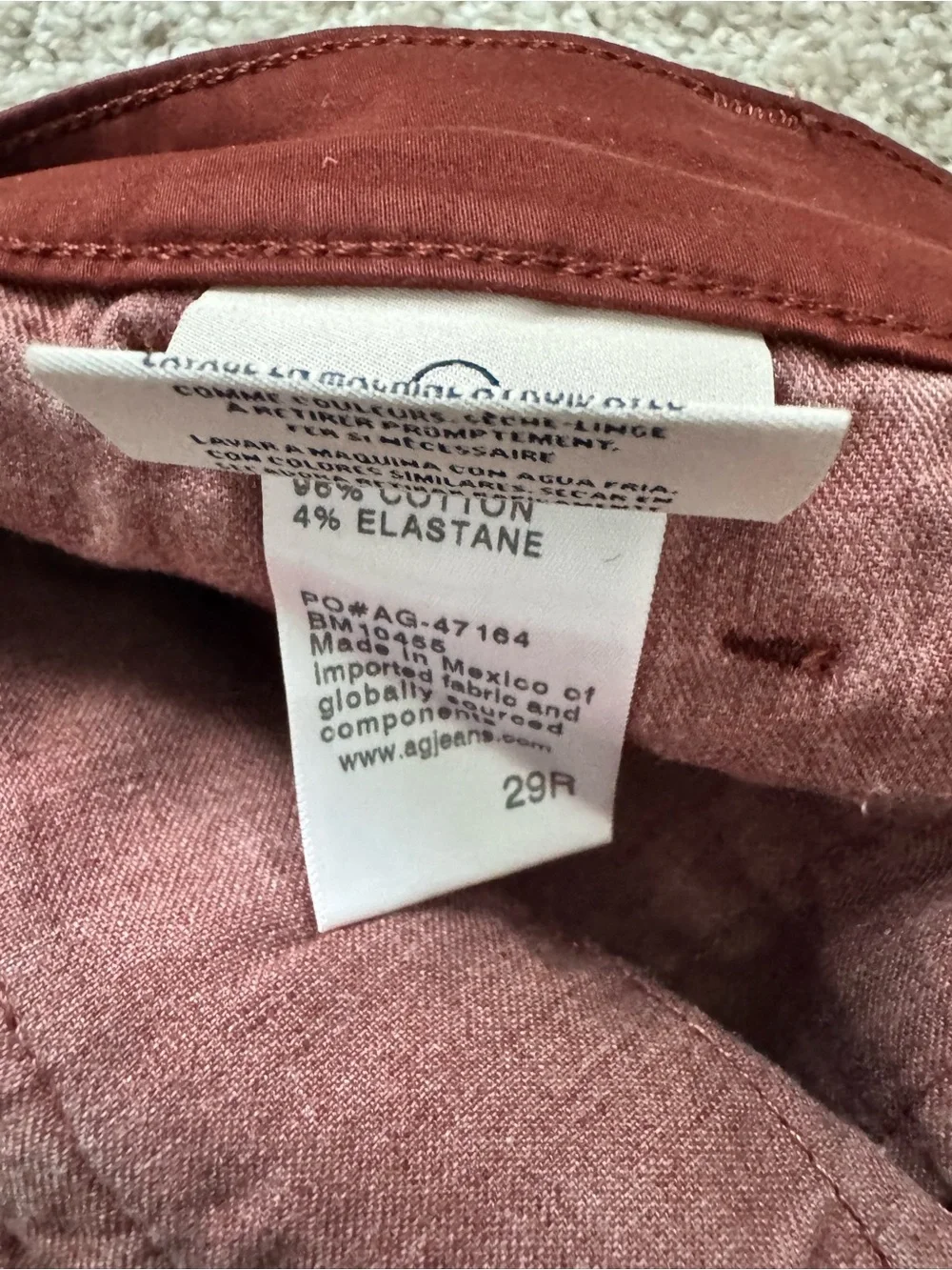AG Adriano Goldschmied Men's Skinny Chinos in Burgundy